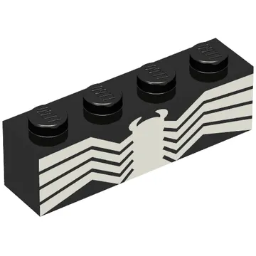 Brick 1 x 4 with White Insect Print (Venom)