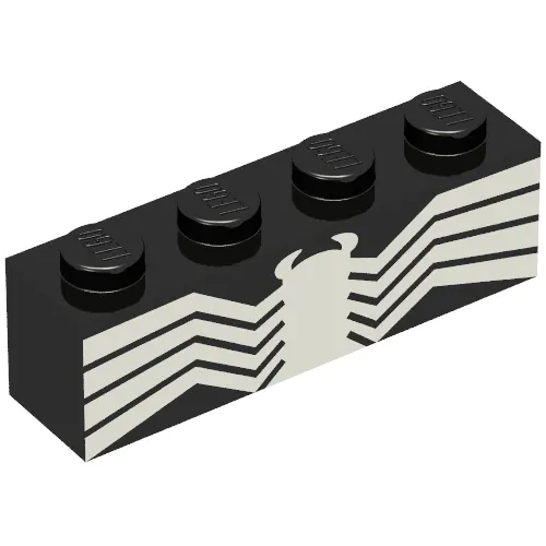 Brick 1 x 4 with White Insect Print (Venom)