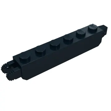 Hinge Brick 1 x 6 Locking with 1 Finger Vertical End and 2 Fingers Vertical End, 9 Teeth