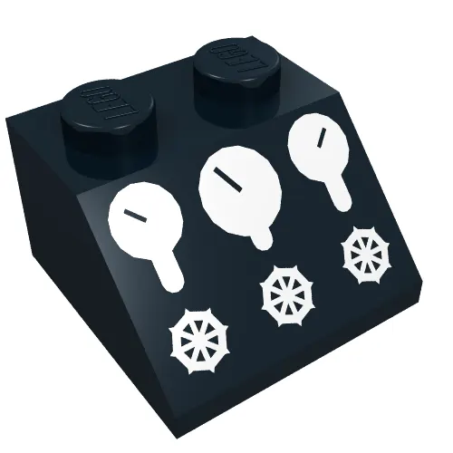 Brick Sloped 45° 2 x 2 with 3 Gauges and 3 Knobs Print