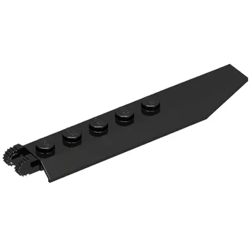 Hinge Plate 1 x 8 Locking with Angled Side Extensions, Rounded Plate Underside, 9 Teeth