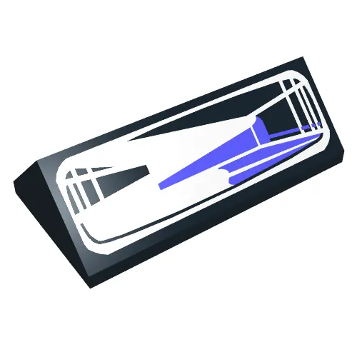 Brick Sloped 45° 2 x 4 Double with Blue and White Headlight Print