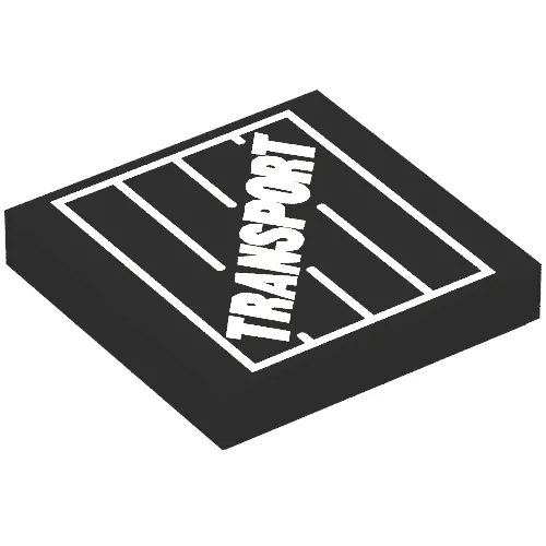 Tile 2 x 2 with Transport Text on Crate Print