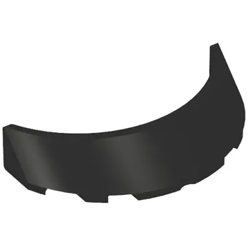 Windscreen 3 x 6 x 1 Curved with Rectangular Stud Holder in Bottom