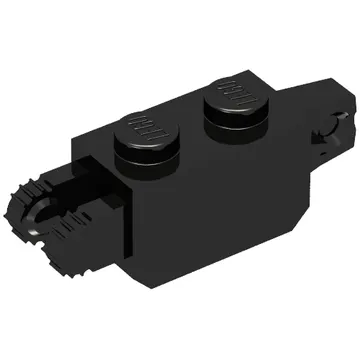 Hinge Brick 1 x 2 Locking with 1 Finger Vertical End and 2 Fingers Vertical End, 7 Teeth