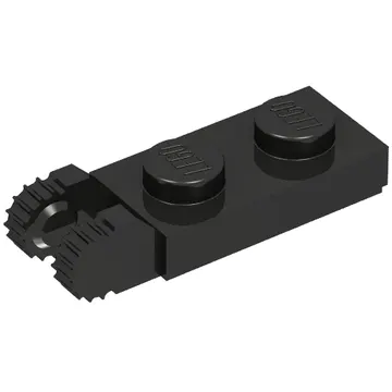 Hinge Plate 1 x 2 Locking with 2 Fingers On End, with Groove, 9 Teeth