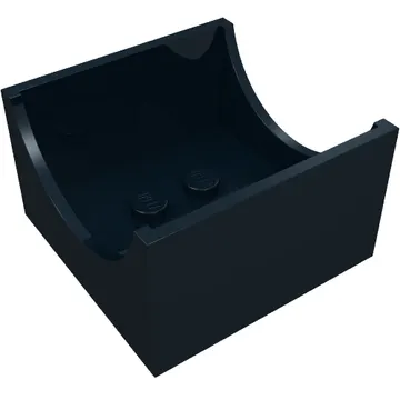 Box 4 x 4 x 2 Bottom with Semicircle Cut-out Ends