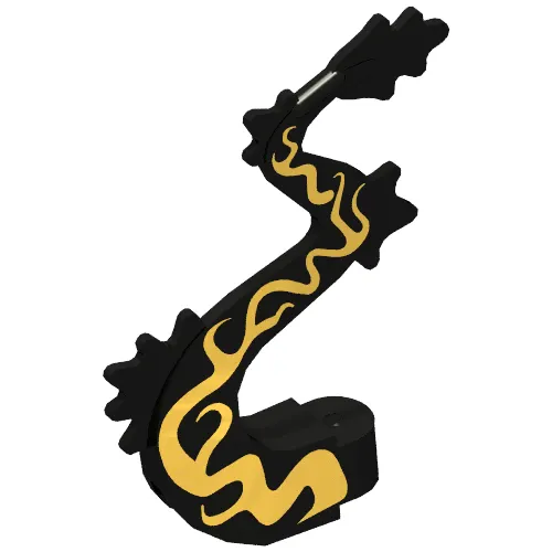 Creature Body Part, Dragon Tail with Metallic Gold Print