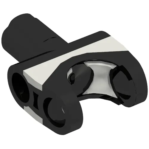 Technic Axle Connector 2 x 3 with Ball Socket and Axle Socket with Light Bluish Gray Rubber Insert