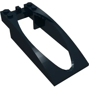 Windscreen 10 x 4 x 2 Curved with Bubble Cutout and Single Hinge Finger
