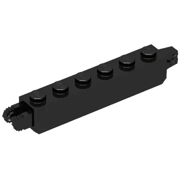 Hinge Brick 1 x 6 Locking with 1 Finger Vertical End and 2 Fingers Vertical End, 7 Teeth