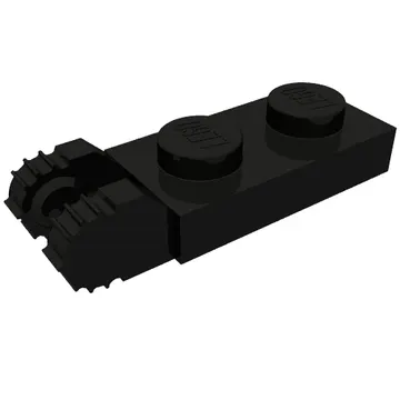 Hinge Plate 1 x 2 Locking with 2 Fingers On End, without Groove, 7 Teeth