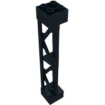 Support 2 x 2 x 10 Girder Triangular Vertical - Type 3 - Axle Hole, 3 Posts
