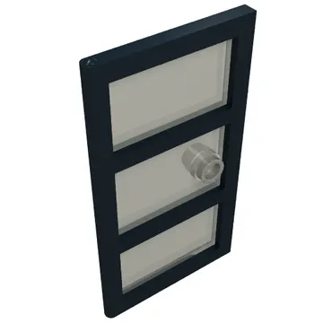 Door 1 x 4 x 6 with 3 Panes and Stud Handle with Trans-Brown Glass
