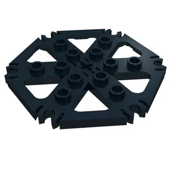 Technic Plate Rotor 6 Blade with Clip Ends Connected [aka Water Wheel] - Hollow Studs