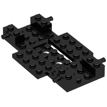 Vehicle Base 6 x 10 x 1 with Wheels Holder and 4 x 2 Recessed Center, Corner Cutouts with Smooth Underside