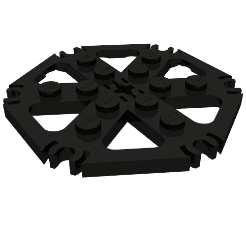 Technic Plate Rotor 6 Blade with Clip Ends Connected [aka Water Wheel] - Solid Studs