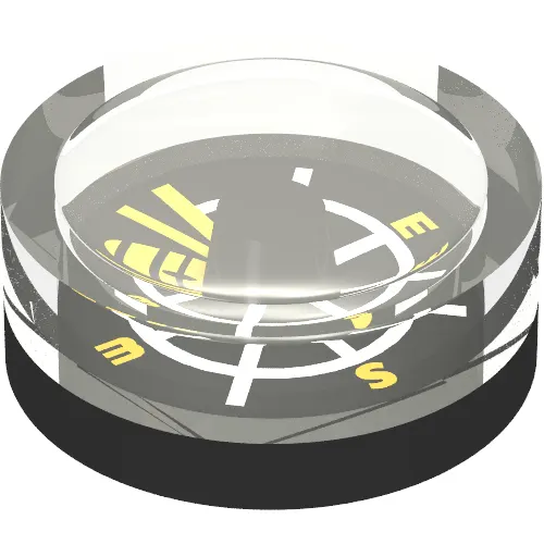 Equipment Compass with White Lines, Yellow Letters print