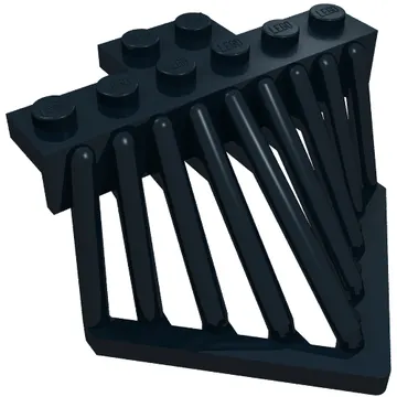 Train Cow Catcher, Plate Special 2 x 6 with Sloped Bars