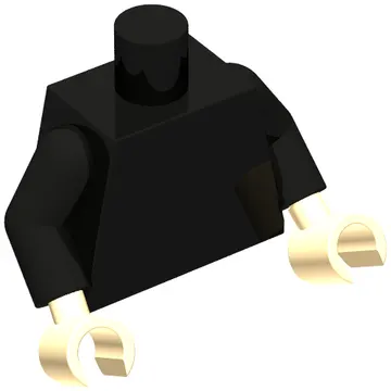 Torso, Black Arms, Light Nougat Hands [Plain]