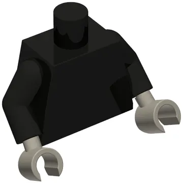 Torso, Black Arms, Dark Bluish Gray Hands [Plain]