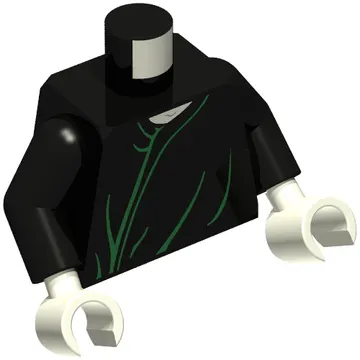 Torso Robe with Green Seam and Fold Lines print, Black Arms, White Hands
