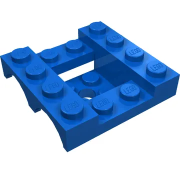 Vehicle Base 4 x 4 x 1 1/3 with Wheel Arches, 2 x 2 Recessed Center and Hole