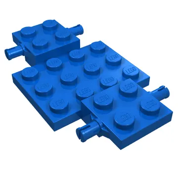 Vehicle Base 4 x 7 x 2/3 with 3 x 4 Recessed, Wheel Pins