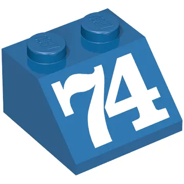 Brick Sloped 45° 2 x 2 with White '74' Print