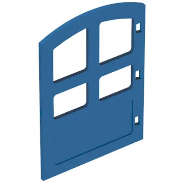Duplo Door 1 x 4 x 4 with Four Panes, Different Size and Curved Top