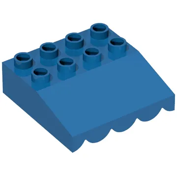 Duplo Roofpiece Slope 33 4 x 4 with Awning Overhang with 9 Bottom Tubes