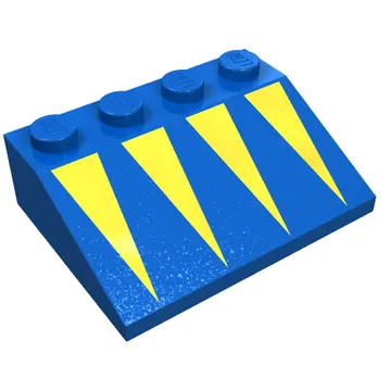 Brick Sloped 33° 3 x 4 with Yellow Triangles Print