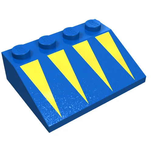 Brick Sloped 33° 3 x 4 with Yellow Triangles Print