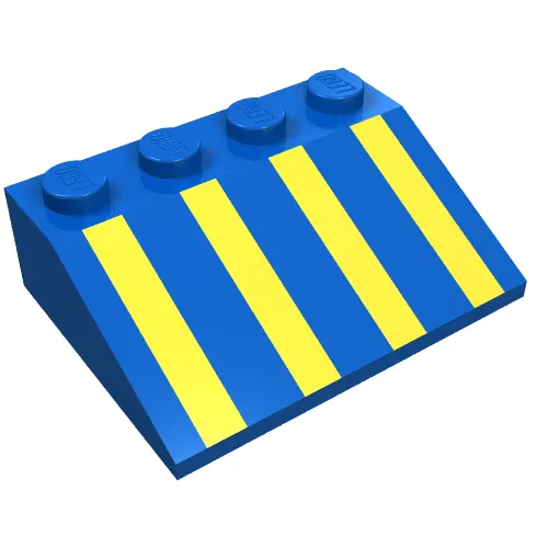 Brick Sloped 33° 3 x 4 with Yellow Stripes Print [3041 / 4267]