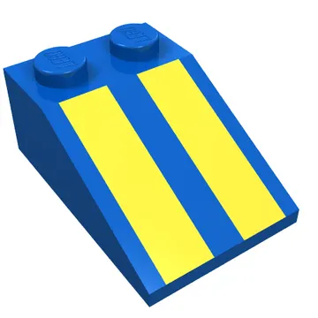 Brick Sloped 33° 3 x 2 with Yellow Stripes Print