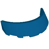Windscreen 3 x 6 x 1 Curved with Rectangular Stud Holder in Bottom