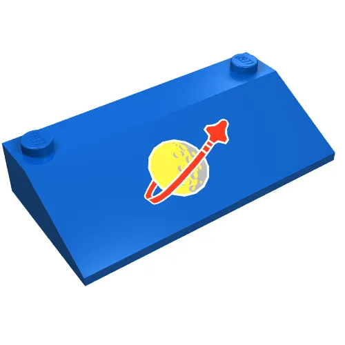 Brick Sloped 33° 3 x 6 with Small Classic Space Logo Print