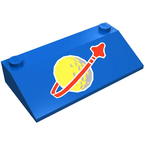Brick Sloped 33° 3 x 6 with Large Classic Space Logo Print