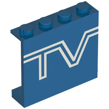 Panel 1 x 4 x 3 - Solid Studs with TV Logo Print [6661]