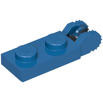 Hinge Plate 1 x 2 Locking with 2 Fingers On End, with Groove, 9 Teeth