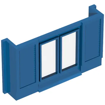 Window 1 x 6 x 3 Shuttered with Glass for Slotted Bricks