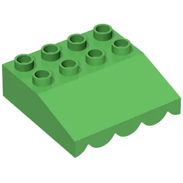 Duplo Roofpiece Slope 33 4 x 4 with Awning Overhang with 9 Bottom Tubes