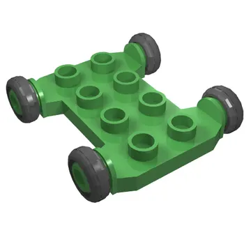 Duplo Vehicle Base 4 x 4 with 2 x 4 Studs and Black Wheels