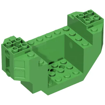 Wedge Brick Special 4 x 10 x 4 with 3 x 4 Recessed and Pin Holes- Plane Bottom