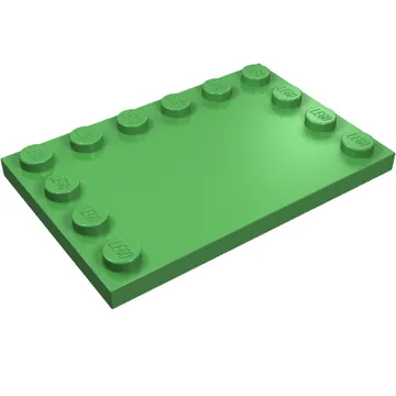 Plate Special 4 x 6 with Studs on 3 Edges