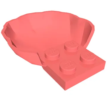 Animal Body Part, Clam / Scallop Half Shell with 4 Studs