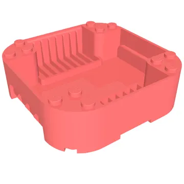 Pod, Square Rounded Corners, Back, 8 x 8 x 2, Corner Studs, and Recessed Slots