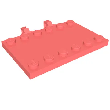 Hinge Plate 4 x 6 with Two 1 x 6 Studs and Recessed 2 x 6 Middle
