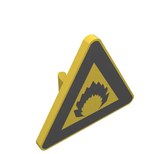Road Sign Clip-on 2.2 x 2.667 Triangular with Fire Print