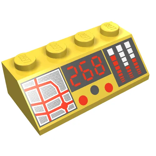 Brick Sloped 45° 2 x 4 with '268', Map Lines, Bar Gauges Print